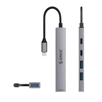 Orico YSB4-U2 USB-A/USB-C Hub prijungimo stotelė 2x USB-A 2.0 + 1x USB-A 3.0 + 1x USB-C 2.0 + 1x USB-C - pilka