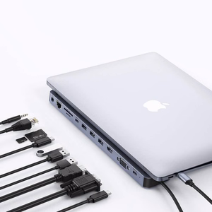 Choetech USB-C šakotuvas 11in1 100W PD pilkas (HUB-M20)