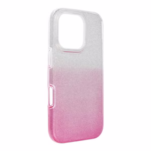 SHINING dėklas telefonui IPHONE 16 Pro skaidrus rožinis