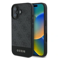 Guess 4G apatinė juostelė dėklas telefonui iPhone 16 Plus 6.7" - pilka