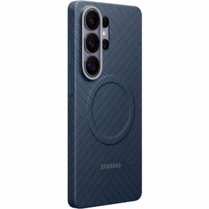 Samsung Carbon Magnet dėklas, skirtas Samsung Galaxy S26, suderinamas su MagSafe, mėlynas