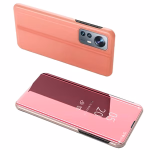 Dėklas telefonui Clear View Xiaomi 12 Lite flip dėklas rožinis