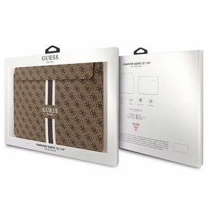 Guess 4G raštuotas dryžuotas 14" nešiojamojo kompiuterio dėklas - rudas