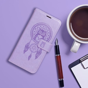 MEZZO knygos tipo dėklas telefonui SAMSUNG A25 5G su sapnų gaudykle, violetinis