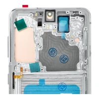 LCD ekranas SAMSUNG S21 5G baltas SOFT OLED su rėmeliu