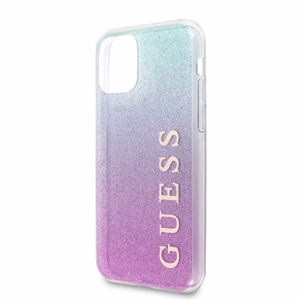 Guess GUHCN58PCUGLPBL iPhone 11 Pro розово-синий/розово-синий жёсткий чехол Glitter Gradient
