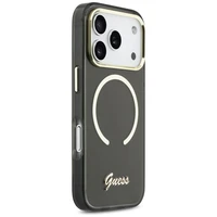 Guess IML Script Metal MagSafe Case for iPhone 17 Pro Max - Black