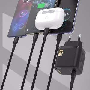 Dudao A28C 45W GaN sieninis įkroviklis + USB-C kabelis - juodas