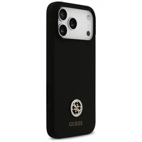 Guess Silicone Logo Strass 4G MagSafe Case for iPhone 17 Pro Max - Black