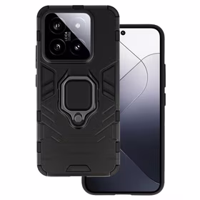 Žiedinis šarvuotas dėklas telefonui Xiaomi 14 juodas