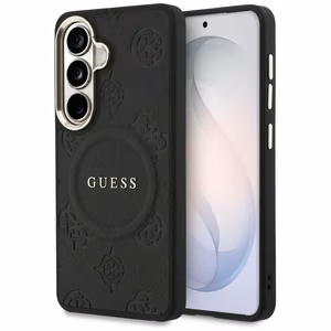 Guess dėklas Saffiano Peony Embossed Ring MagSafe skirtas Samsung Galaxy S26 juodas