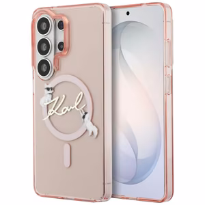 Karl Lagerfeld Case for Samsung S26 Ultra KLHMS26L5HKSCAP (Magnetic IML KC Script) Pink
