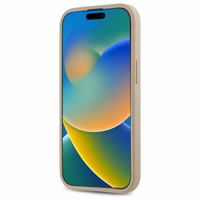 DKNY Quilted Stack Logo dėklas telefonui iPhone 15 - smėlio spalvos