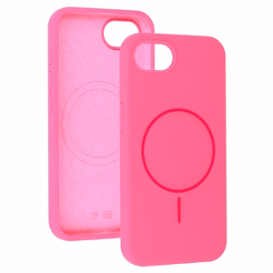 Magnetinis plonas silikoninis dėklas telefonui Iphone 16e (m) - rožinis