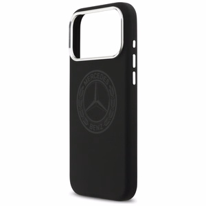 Mercedes silikoninis Vintage Logo MagSafe dėklas iPhone 17 Pro Max – juodas