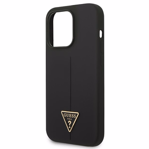 Guess GUHCP14LSLTGK iPhone 14 Pro 6.1 "juodas/juodas kietas dėklas Silikoninis Triangle