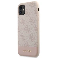 Guess 4G Stripe Collection dėklas telefonui iPhone 11 / Xr 6.1" - Rožinis