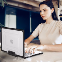 Tech-Protect SmartShell Pro deklas Macbook Pro 14 M1 / M2 / M3 / M4 / M5 2021-2025 - Juodas ir skaidrus