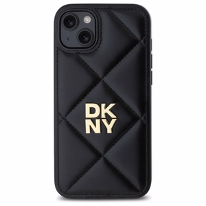 DKNY Quilted Stack Logo dėklas telefonui iPhone 15 Plus - juodas