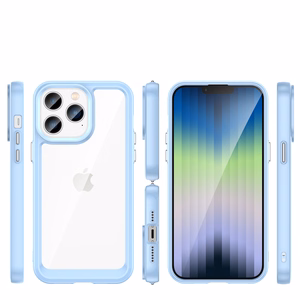 Outer Space dėklas iPhone 14 Pro Max kietas dėklas su geliniu rėmeliu mėlyna