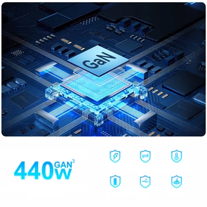 Wozinsky WSL-440 440W Gan QC3 įkrovimo stotelė - juodas
