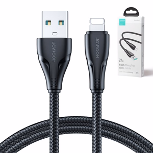 Joyroom Surpass Series A11 USB-A / Lightning 2.4A kabelis 2 m - juodas