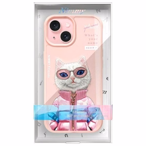 Nimmy Cool&Cute 2.0 katės dėklas iPhone 15 - rožinis