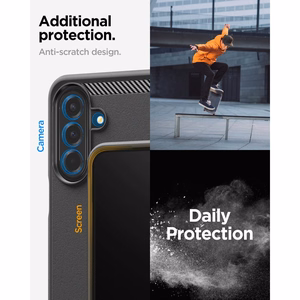 Spigen Rugged Armor dėklas, skirtas „Samsung Galaxy A27 5G“ – matinis juodas
