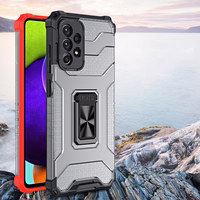 Kristalinis žiedinis dėklas su stovu tvirtas apsauginis dangtelis Samsung Galaxy A72 4G juodas