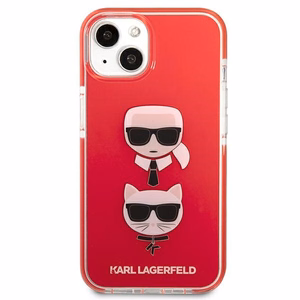 Karl Lagerfeld Karl&Choupette Head dėklas iPhone 13 / 14 / 15, raudonas
