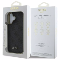 Guess 4G Charms Kolekcijos dėklas iPhone 16 Plus - juodas