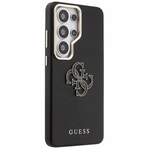 Guess dėklas Grained Big 4G Metal Logo for Samsung Galaxy S26 Ultra juodas