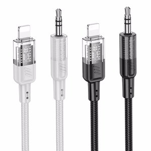 AUX laidas Jack 3,5 mm į Lightning Hoco 1,2 m UPA27 juodas