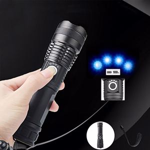Wozinsky WLT-15W 15W 1500lm CREE IP65 Tactical Flashlight with Adjustable Beam - Black