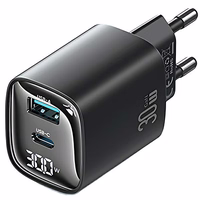 USAMS Tinklo įkroviklis CC229 30W GaN USB-C/USB-A Fast Charging XC Series juodas CC229TC01