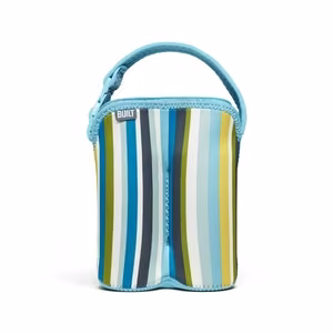 BUILT Bottle Buddy izoterminis neopreno krepšys dviem buteliukams, Baby Blue Stripe