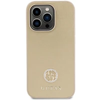 Guess GUHCP15XPS4DGPD iPhone 15 Pro Max 6.7" auksinis/auksinis kietas dėklas Strass Metalinis Logotipas