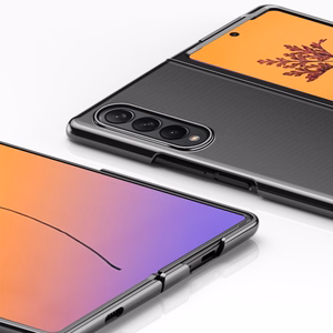 Plating dėklas telefonui Samsung Galaxy Z Fold 4 su metaliniu rėmeliu mėlynas