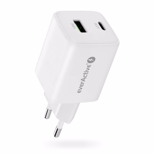 Įkroviklis 1 x USB Quick Charge 4.0, 1 x USB-C 45W baltas