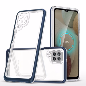 Skaidrus 3in1 dėklas telefonui Samsung Galaxy A22 4G rėmelis gelis mėlynas