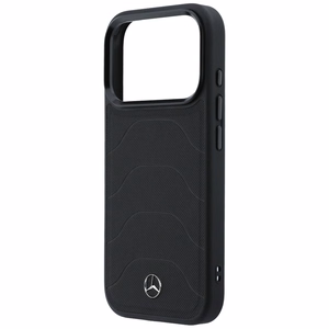 Mercedes Leather Mesh with Bow Line MagSafe dėklas iPhone 17 Pro Max, juodas