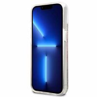 Guess GUHCP13SLFLSD iPhone 13 mini 5.4" auksinis kietas dėklas paisley skystas blizgučiai