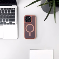 Blizgus magnetinis dėklas telefonui iPhone 16e - rožinis