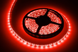 Rebel vandeniui atspari LED juosta, 5 m, raudona, 300 x 5050, 12 V