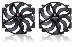Noctua NF-A14x25r G2 PWM Sx2-PP chromax.black dviejų ventiliatorių rinkinys, juodas