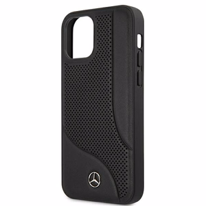 Mercedes Odinis perforuotos srities dėklas iPhone 12 mini - juodas