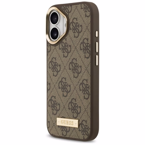 Guess 4G Logo Plate MagSafe чехол iPhone 17 коричневый