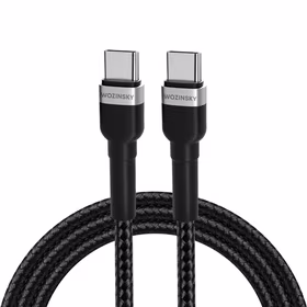 Wozinsky WNBCC1 USB-C / USB-C PD 65W kabelis 1m - juodas