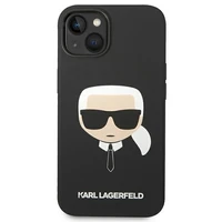 KARL LAGERFELD KLHCP14SSLKHBK IPHONE 14/15/13 6.1 "DĖKLAS JUODAS / JUODAS SILIKONINIS KARL`S HEAD