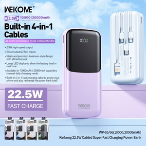Išorinė baterija WK Design „WP-66“ juoda 20000mAh (22.5W)